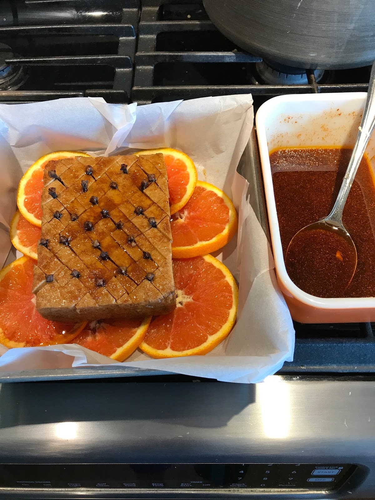 Tracy's Living Cookbook Sweet and Smoky Glazed Tofu Ham (Isa Chandra)