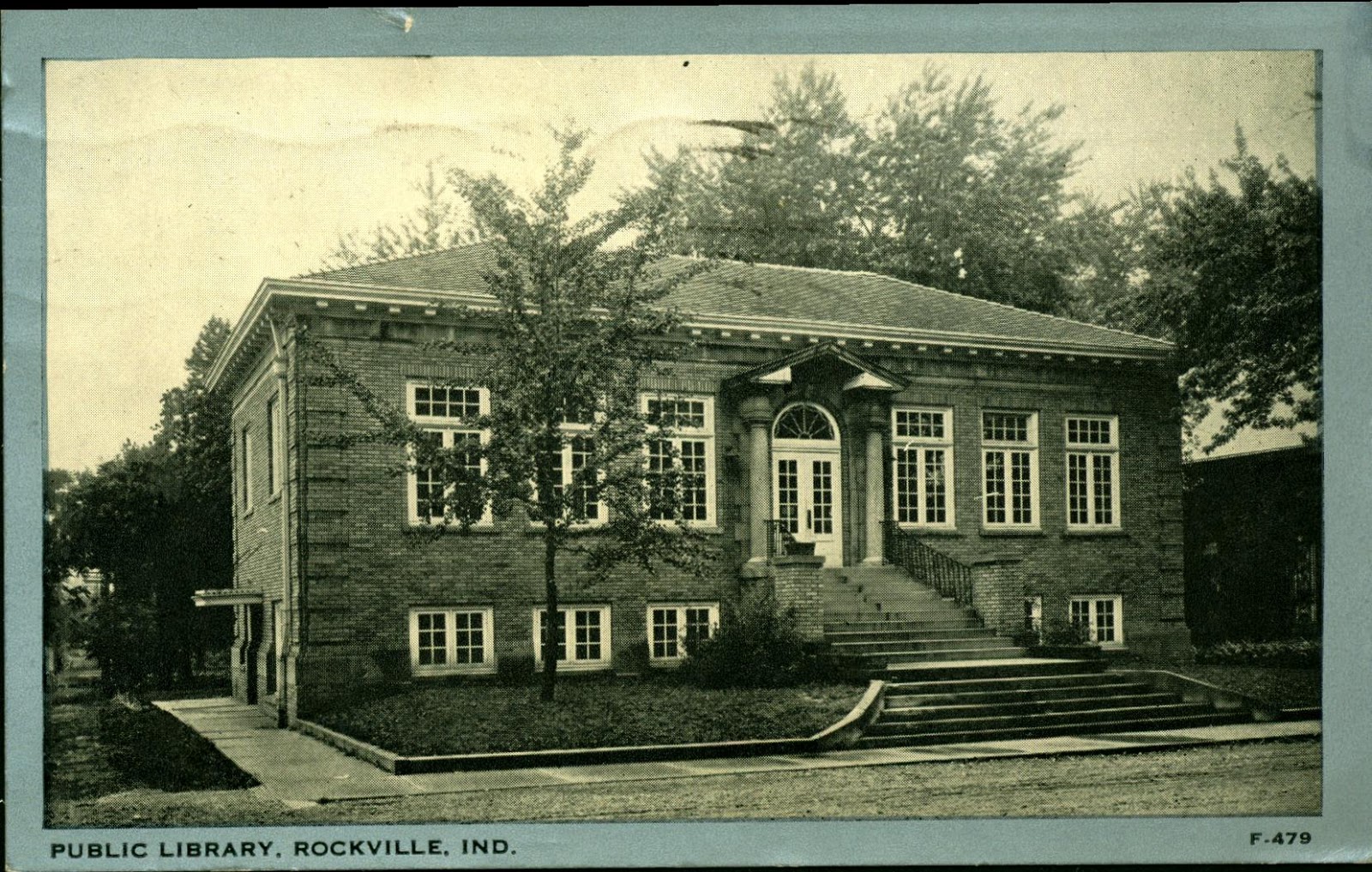 Library Postcards 1944 Public Library, Rockville, Indiana