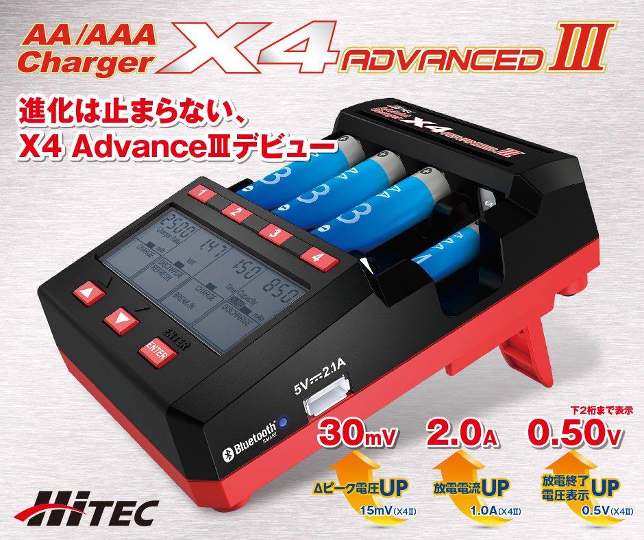 ハイテックマルチプレックスジャパン「AA/AAA charger X4 Advanced III」登場ラジコンもんちぃ ラジコンニュースサイト