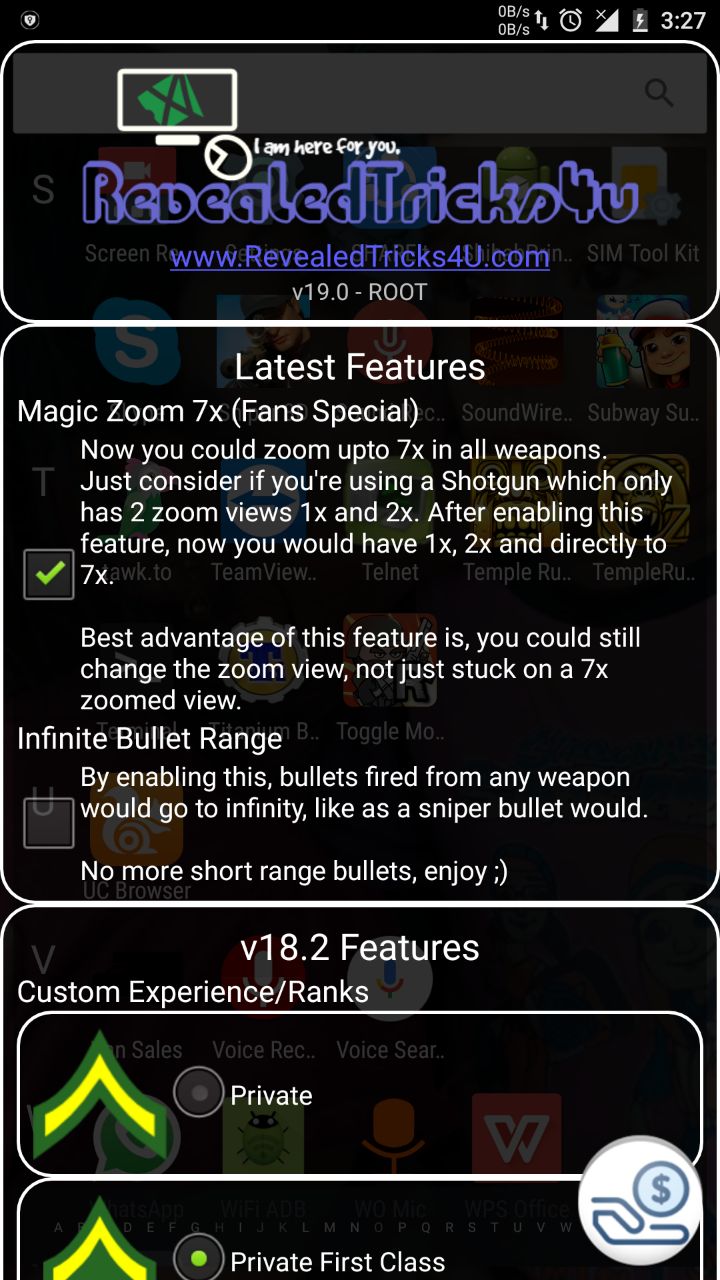 Toggle Mod Combo V19 1 Awesome Features Magic Zoom 7x Infinite Bullet Range Return Of Unlimited Flying Power Mini Militia V3 0 27 Works On Multiplayers Revealedtricks4u Latest And Revealed Tricks For U