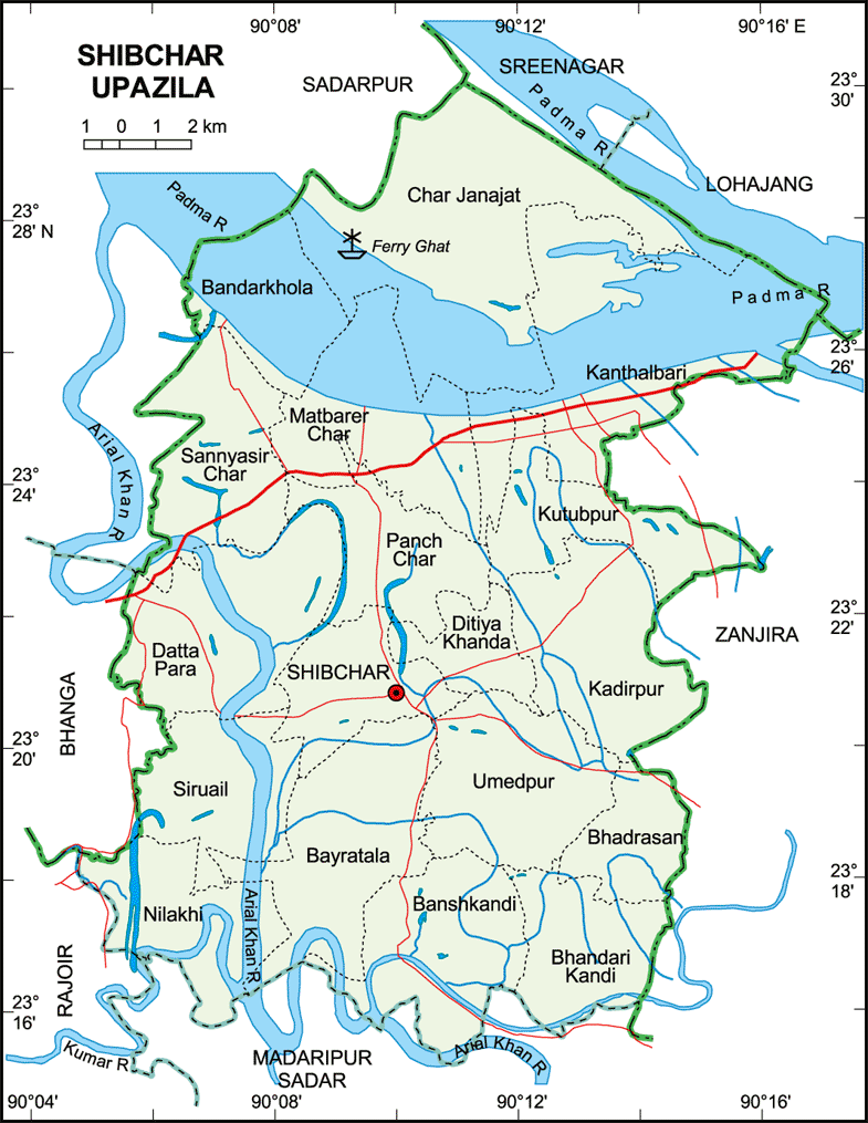 Shibchar Upazila Map Madaripur District Bangladesh