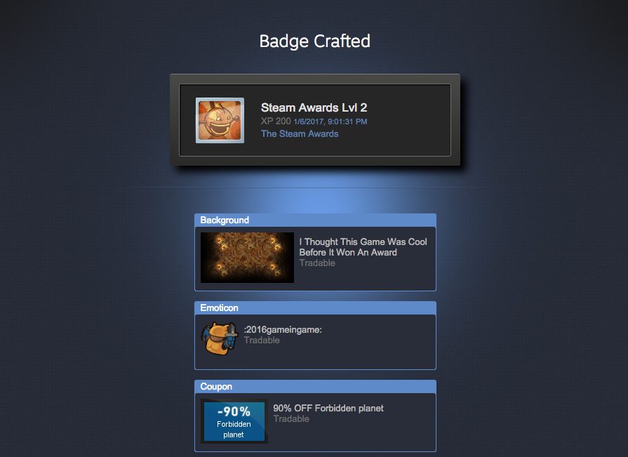 Steam Badges January 2017