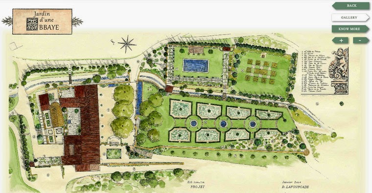 Plano jardín Abbaye de Pierredon