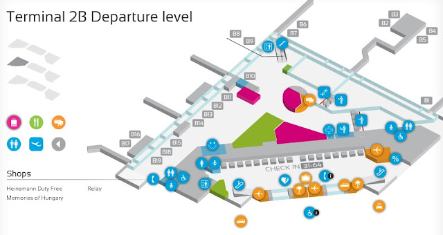 Схема терміналу 2B в аеропорту Будапешта
