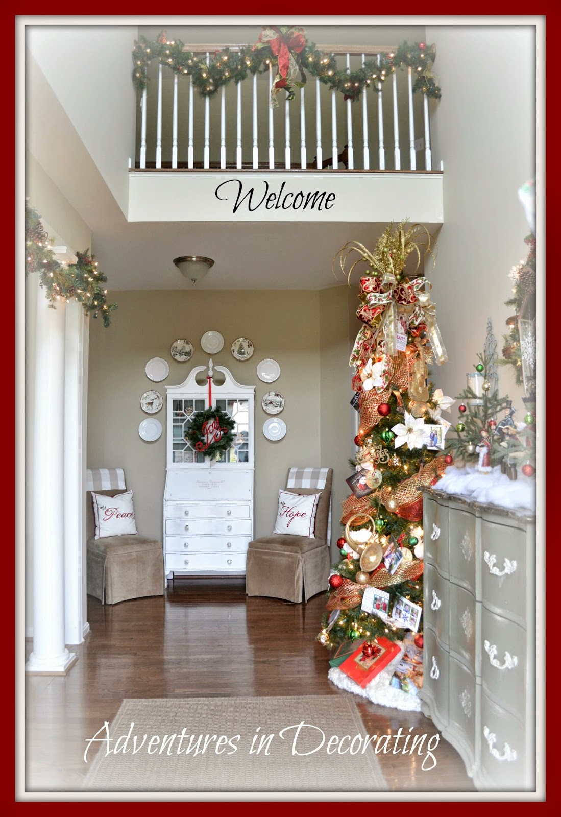 Adventures in Decorating Our Christmas Foyer