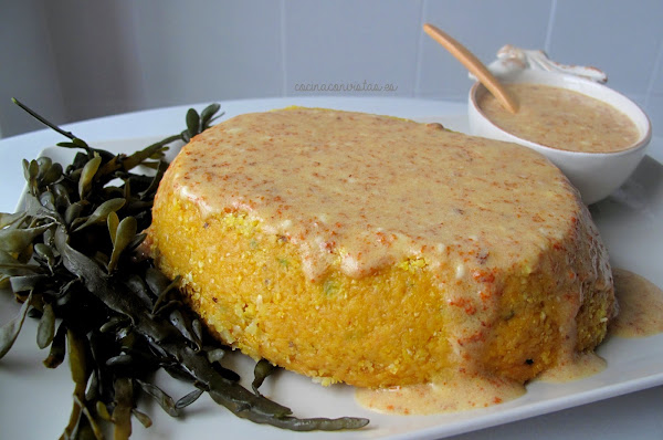 Pastel de salmonetes (en microondas) con salsa de Erizos de Mar