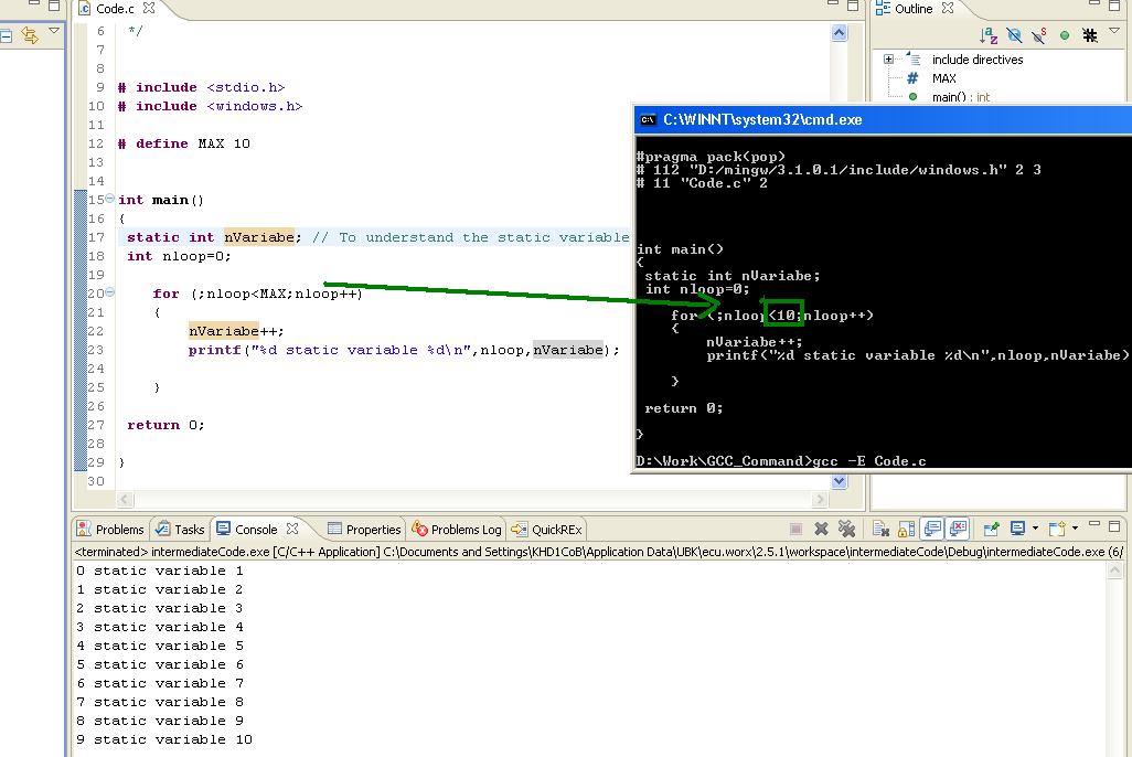 C and C++ programs and MySQL: C PreProcessor and Intermediate C Code
