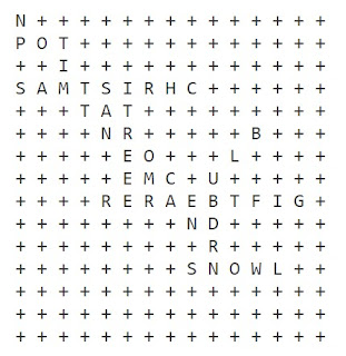 Christmas word search - the solution