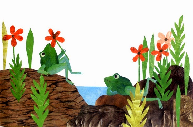 two frogs illustration by Dutch artist Leo Lionni