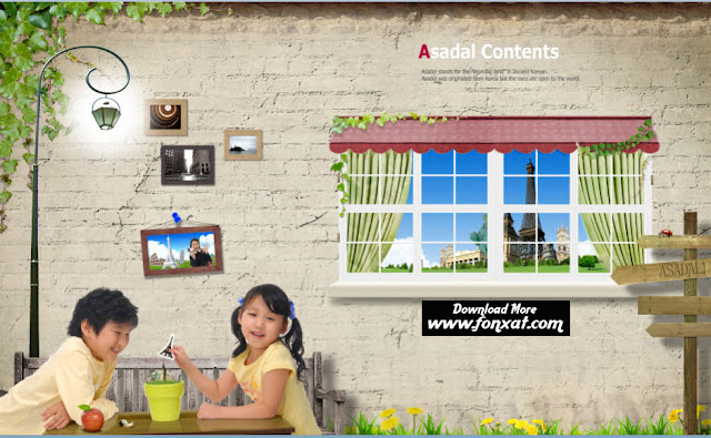 FREE PSD DOENLOAD : Window and pictures on the wall