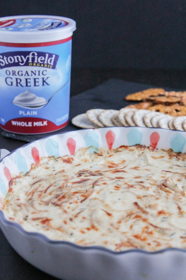 Looking for an easy party appetizer? This Hot Onion Cheese Dip is so delicious and simple to make!