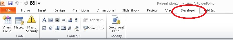 Menampilkan Tab Developer pada PowerPoint 2010 | KBA Turorial