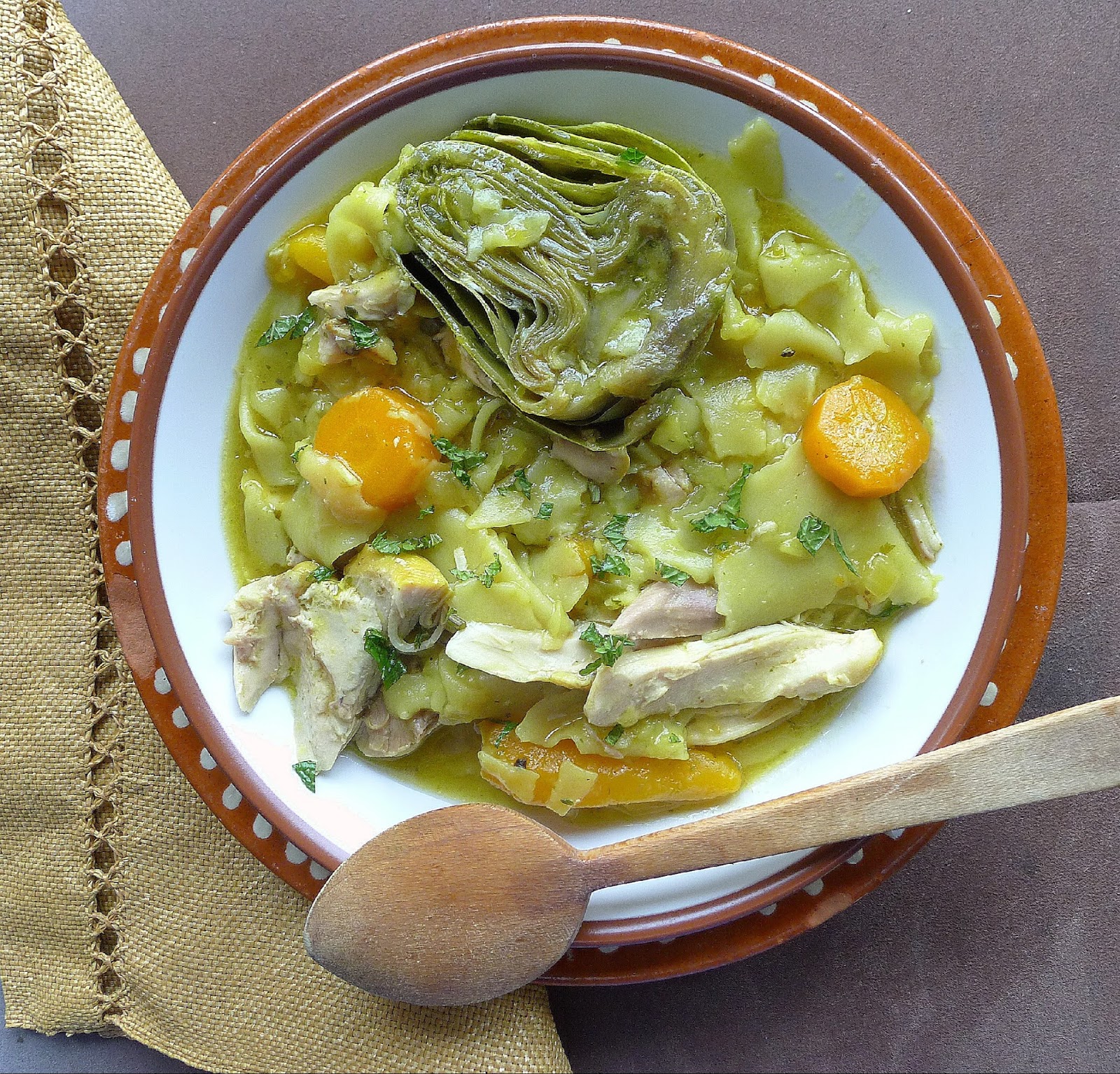MY KITCHEN IN SPAIN RAGGEDY PASTA WITH CHICKEN STEW