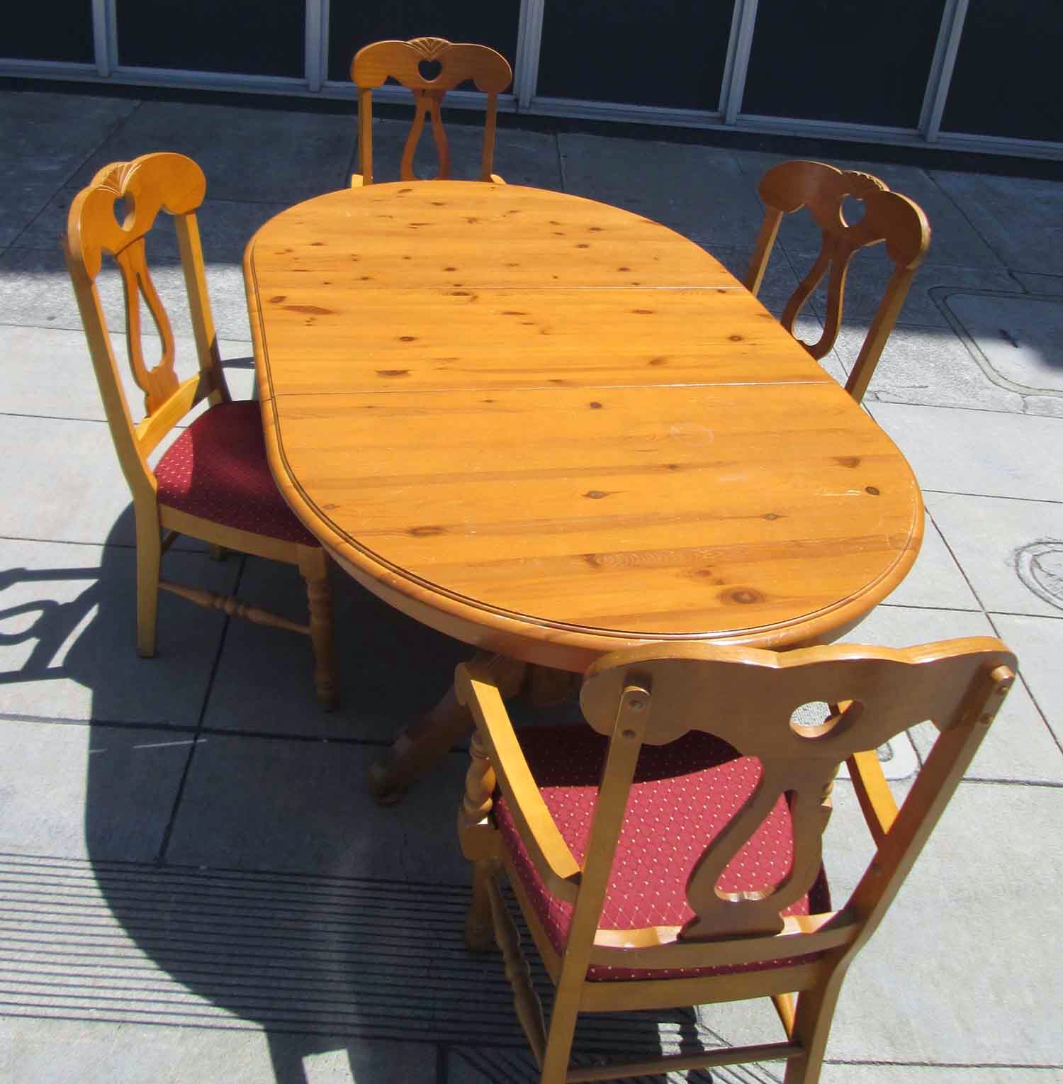 UHURU FURNITURE & COLLECTIBLES SOLD Knotty Pine Dining Set Table, One