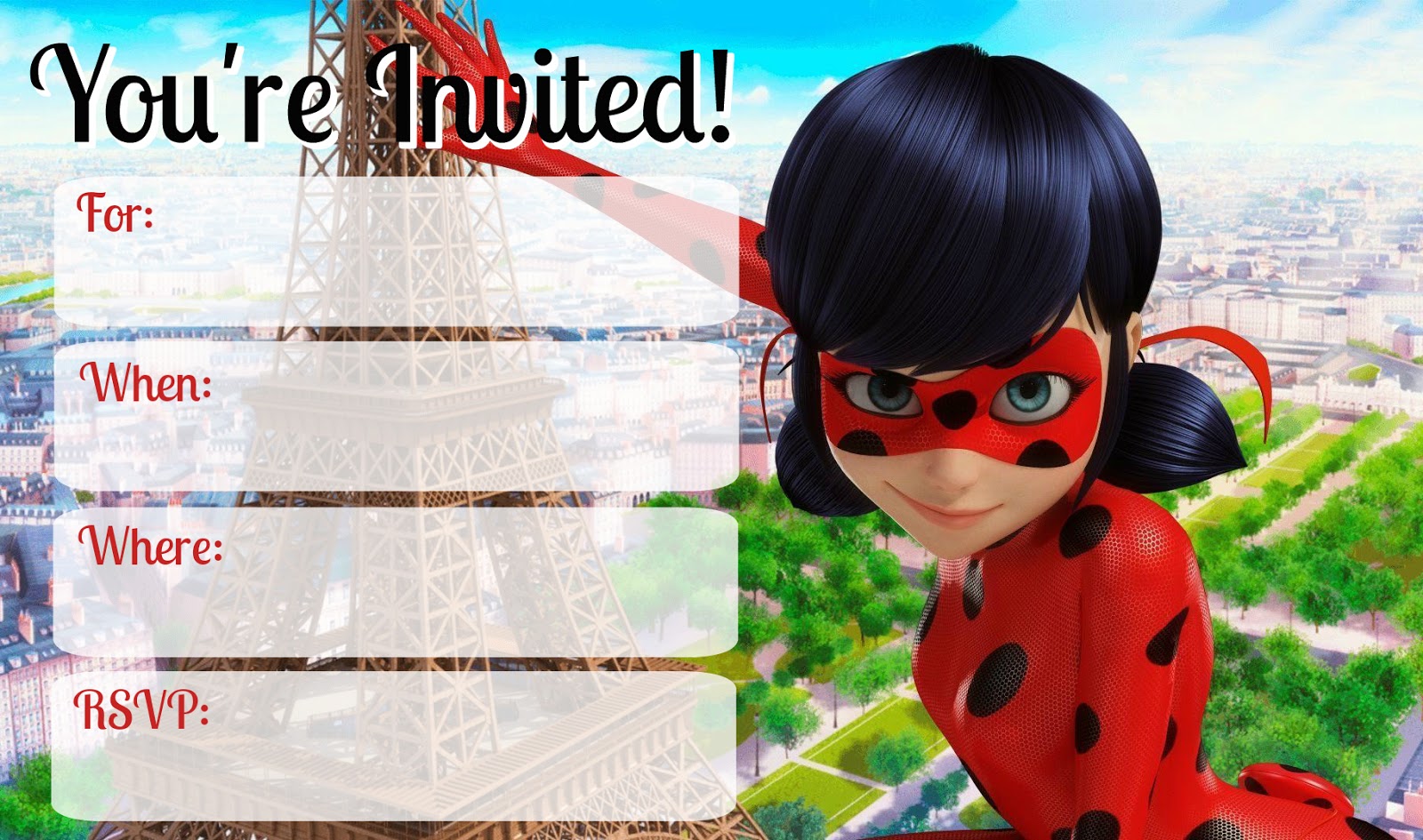 free printable ladybug invitations