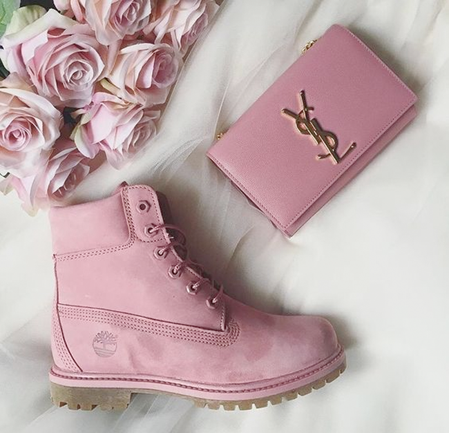 all pink timbs