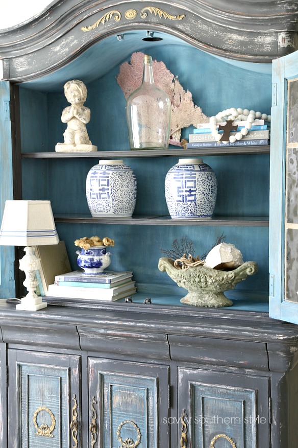 Savvy Southern Style Styling the Guest Bedroom Hutch for Summer