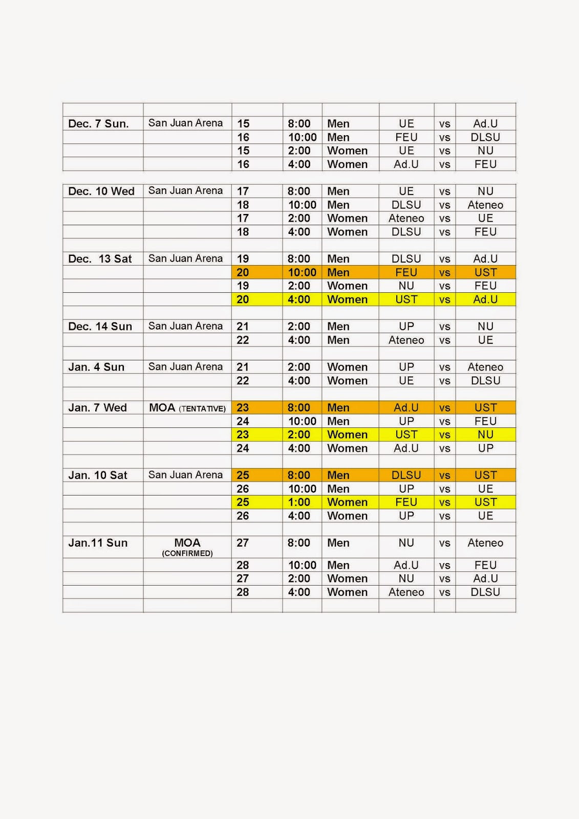 University of Santo Tomas: UAAP Season 77 Seniors Volleyball Tournament