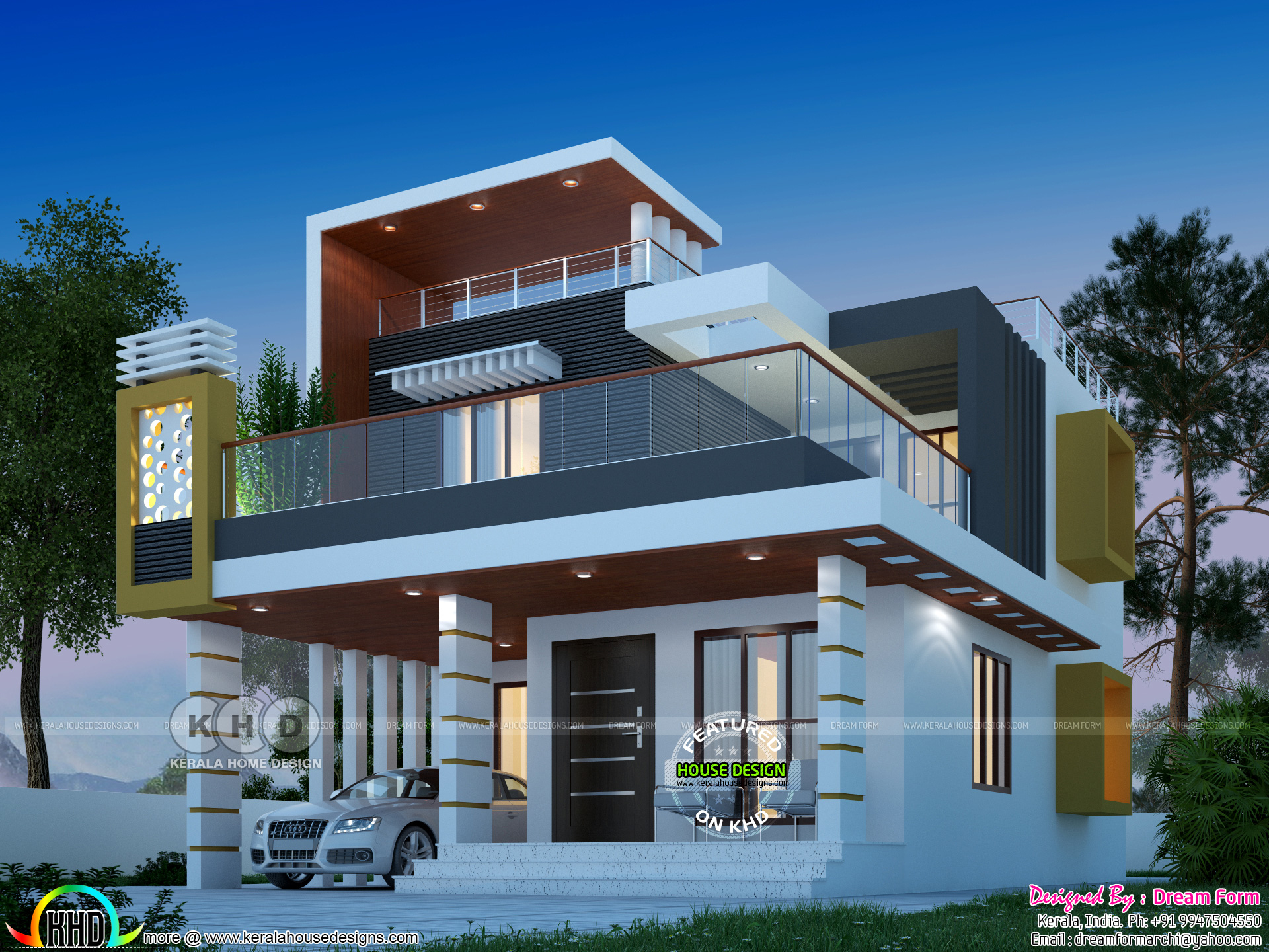 Awesome Contemporary Style 3 Bedroom Home Kerala Home
