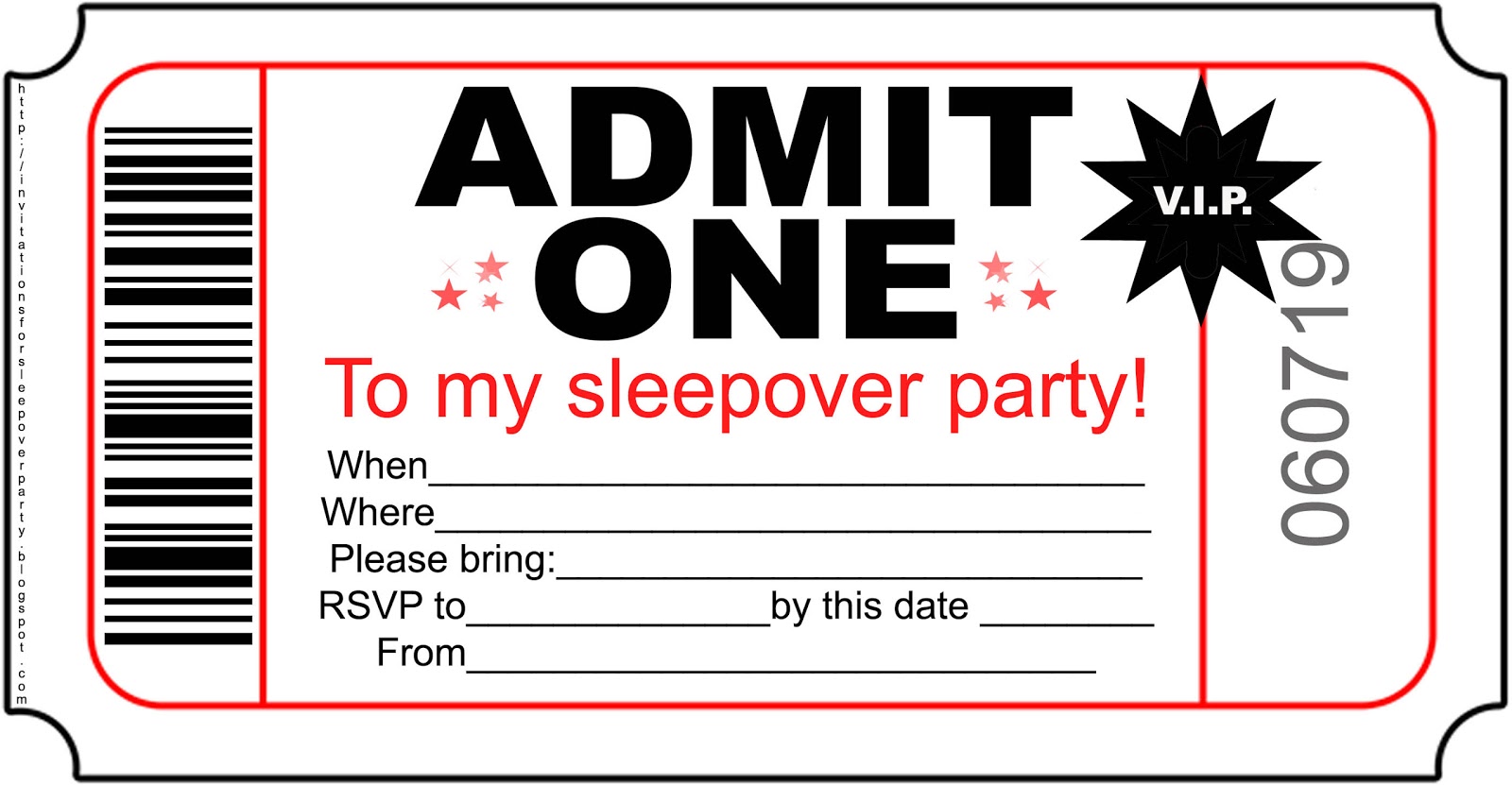 Sleep Over Party Invitations Templates Free