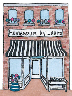 homespun by laura, etsy store, homespun by laura etsy, watercolor storefront, watercolor