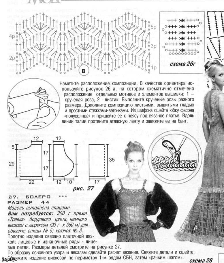Схема описание болеро спицы. Болеро спицами схемы и описание. Болеро крючок схема для женщин размер 50_52.