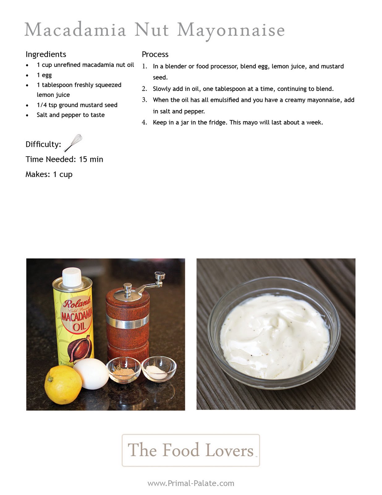 Macadamia Nut Mayonnaise Primal Palate Paleo Recipes