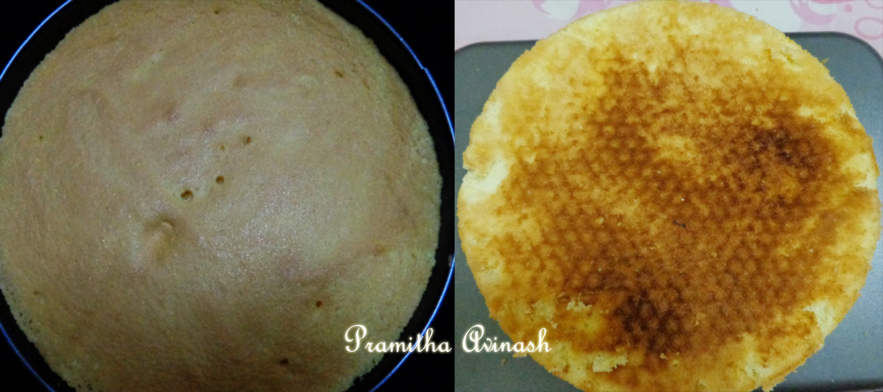 Pramitha Love Cooking!!!!! American Sponge Cake With Strawberry Frosting