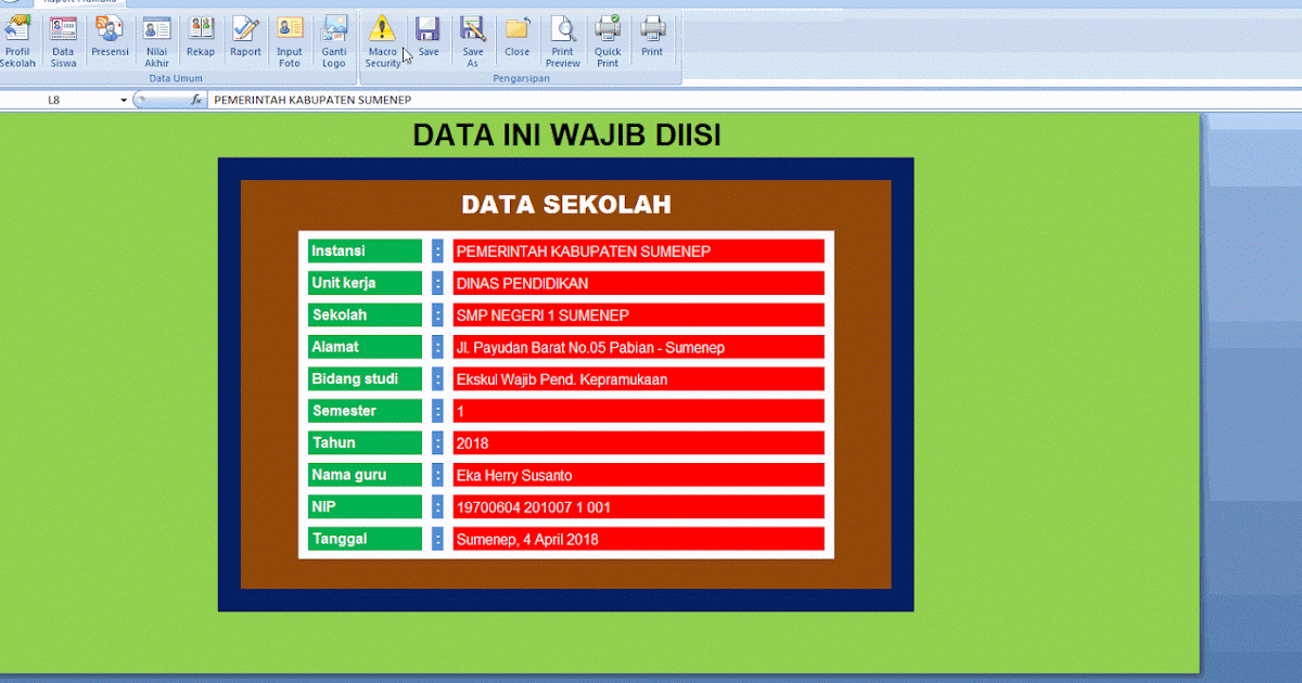 Warung Belajar Excel Aplikasi Raport Pramuka Untuk Semua