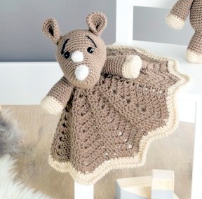 amigurumi baby lovey security blanket rhino crochet pattern