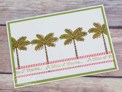 Palm Tree Thank You Card Featuring The Totally Trees Stamp Set From Stampin' Up! UK  Buy Yours Here.