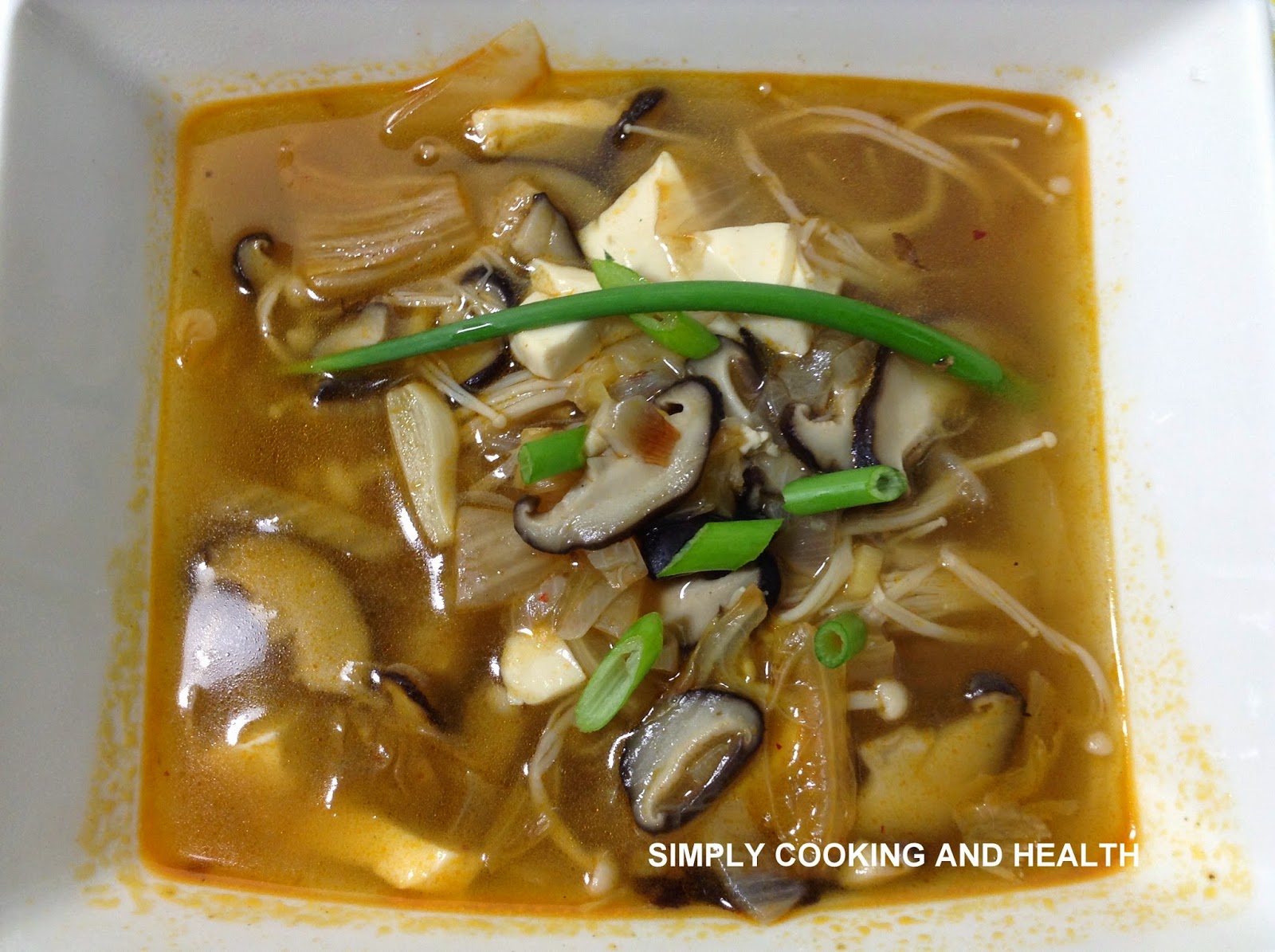 Simply Cooking and Health Kimchi mushroom soup
