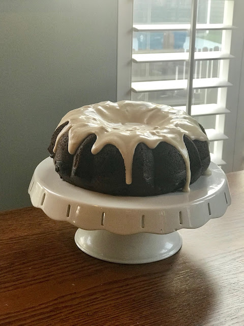 ancho chiles cake with coffee whipped cream