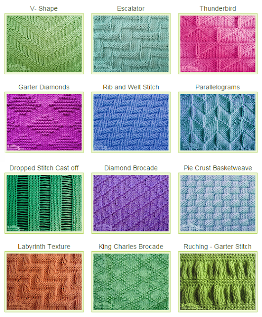 Stitch Patterns Using KnitPurl Combinations Knitting Unlimited
