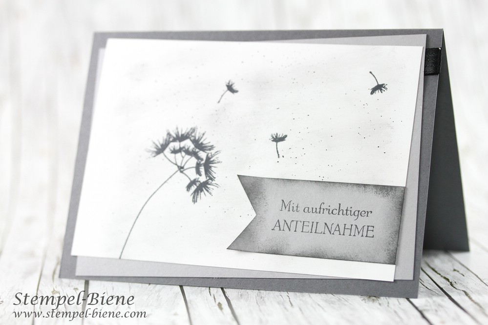 Stempel Biene Trauerkarte Mit Pusteblume