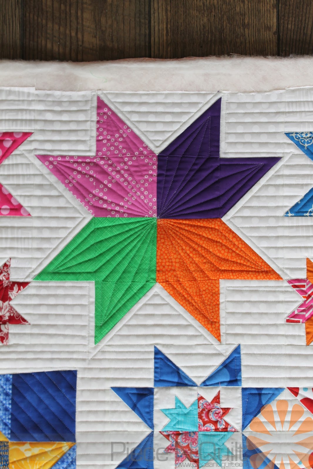 Piece N Quilt Modern Star Quilt Custom Machine Quilting by Natalia