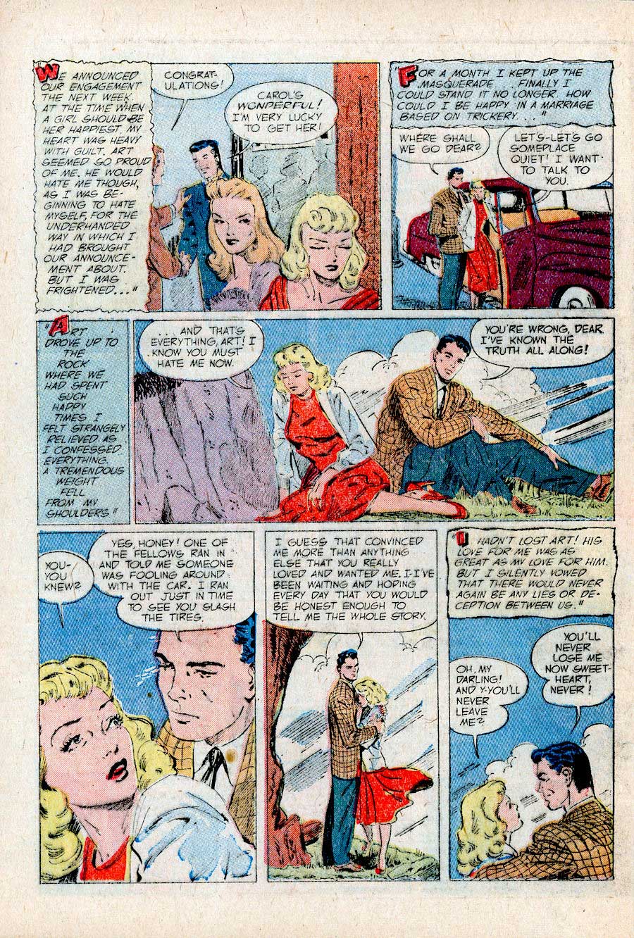 Pictorial Romances #16 st. john golden age 1950s romance comic book page art by Matt Baker