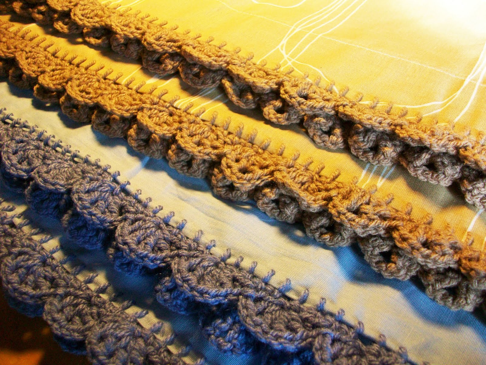 with blueberry heart quilts Crochet pillow cases.