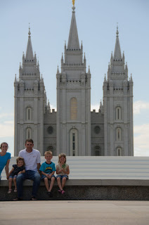 Family at the Salt Lake Temple
