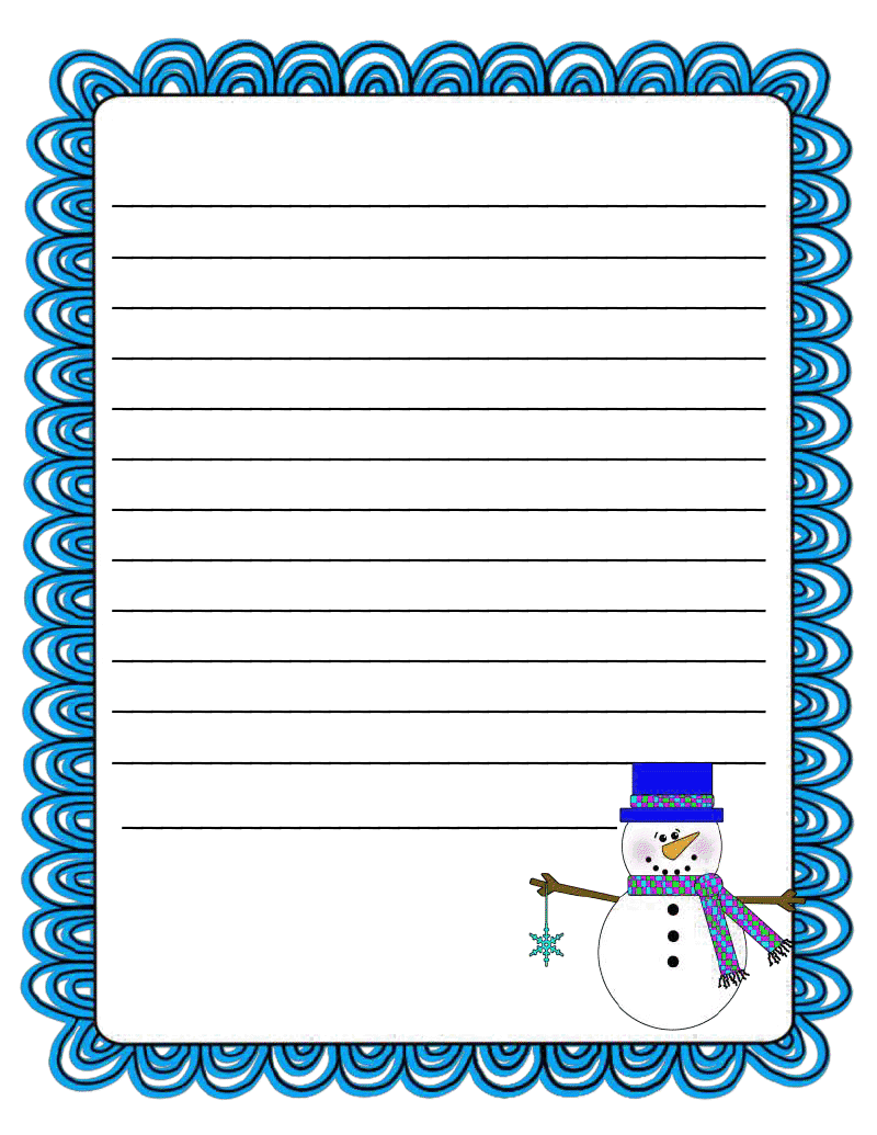 snowman writing template