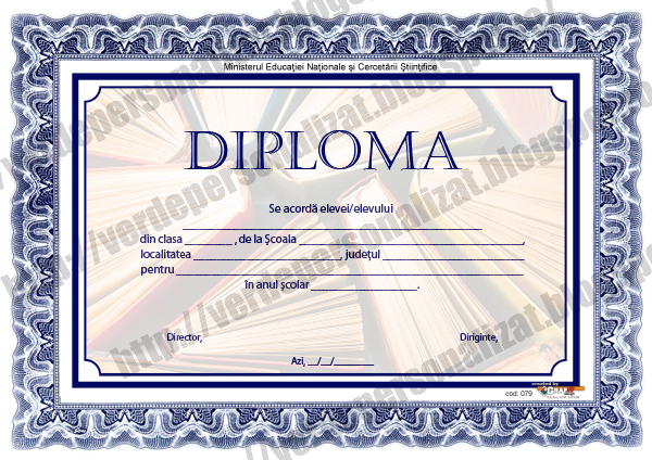 verde personalizat: Diploma scolara model S079