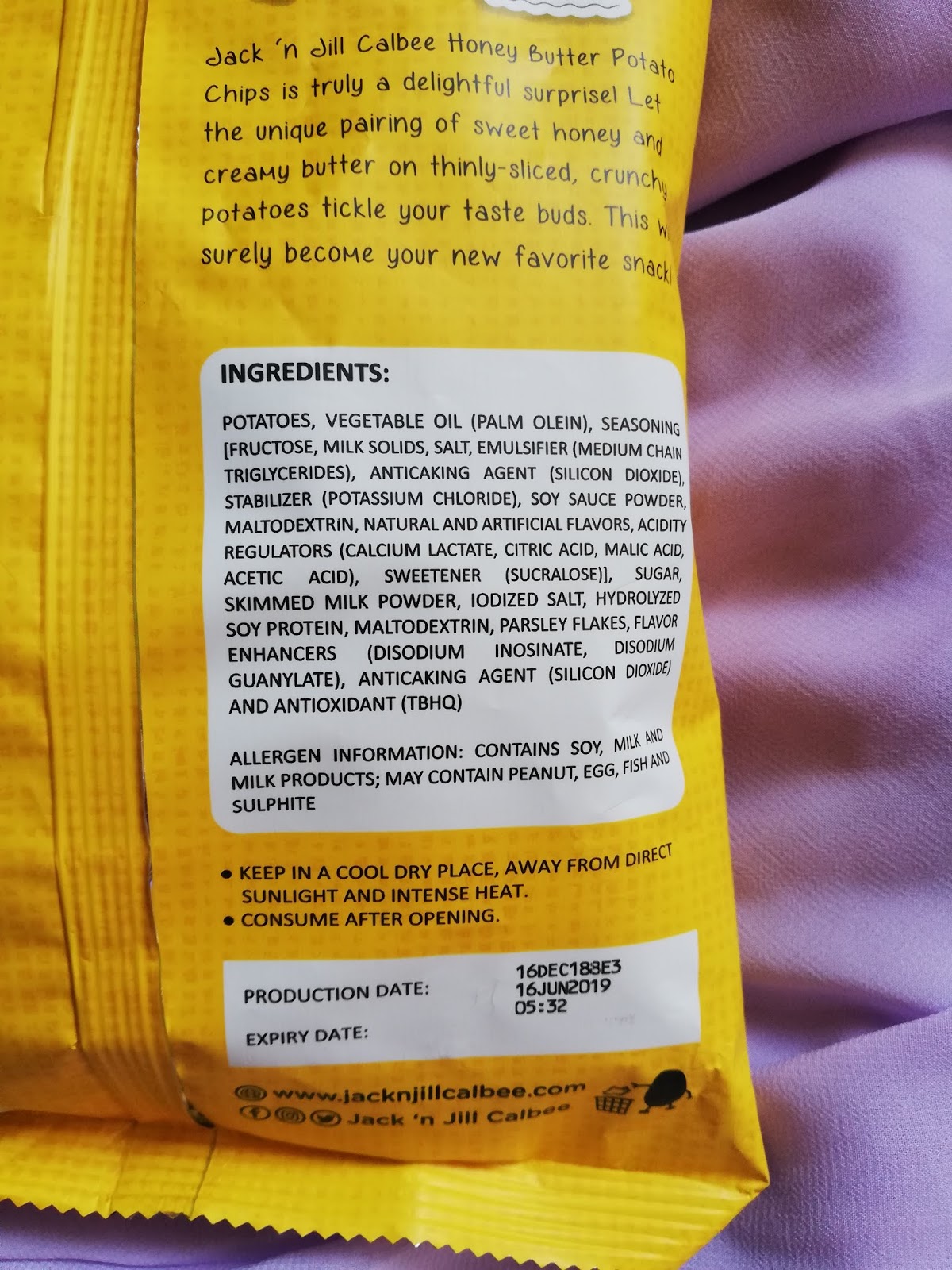 Cienanigans JACK 'N JILL CALBEE HONEY BUTTER POTATO CHIPS
