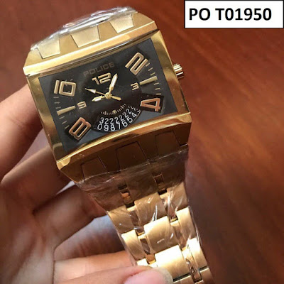Đồng hồ nam mặt vuông Police T01950 Đồng hồ nam mặt vuông Police T01950
