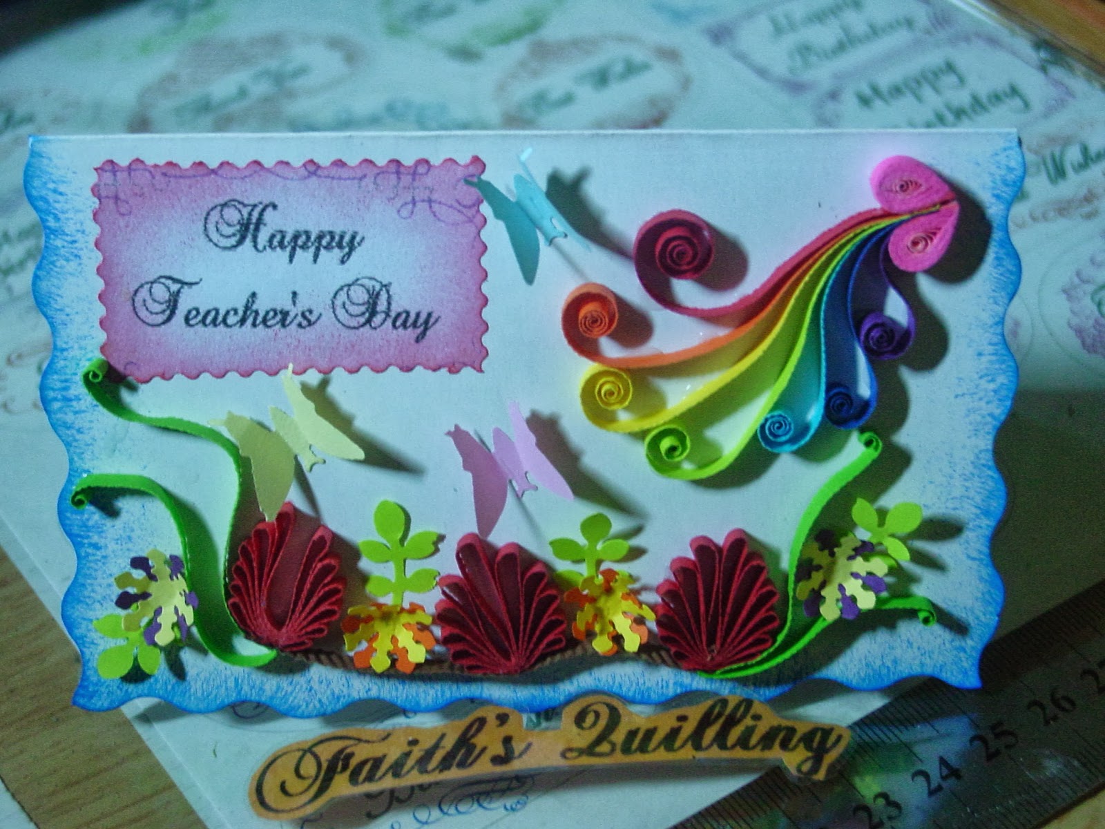 faith's quilling teacher's day cards
