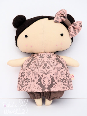 rabbit, rag doll, stuffed toy, tilda doll, Irene & Lewis, cotton, polyester, eco felt, pink, handcrafted, 