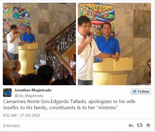 Camarines Norte Governor Edgardo Tallado Apologizes for Controversial Sex Photos