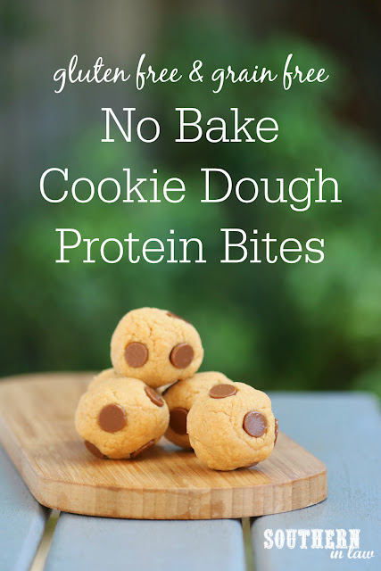 Easy No Bake Cookie Dough Protein Bites Recipe - cookie dough protein balls, low fat, gluten free, high protein, clean eating recipes, grain free, paleo, vegan, sugar free