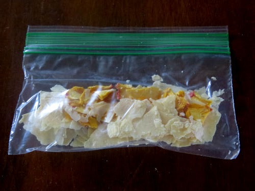 dried yogurt and fruit in a bag for backpacking
