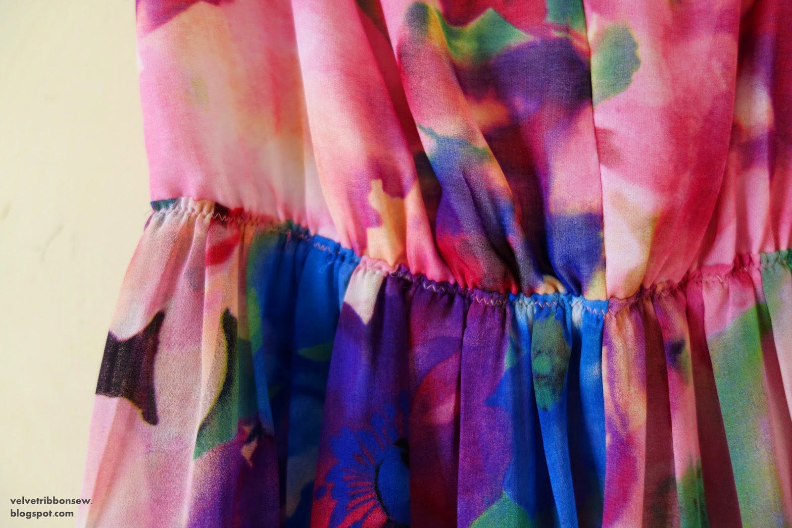 Velvet Ribbon: Finished MAGAM April : Watercolour Floral Dress
