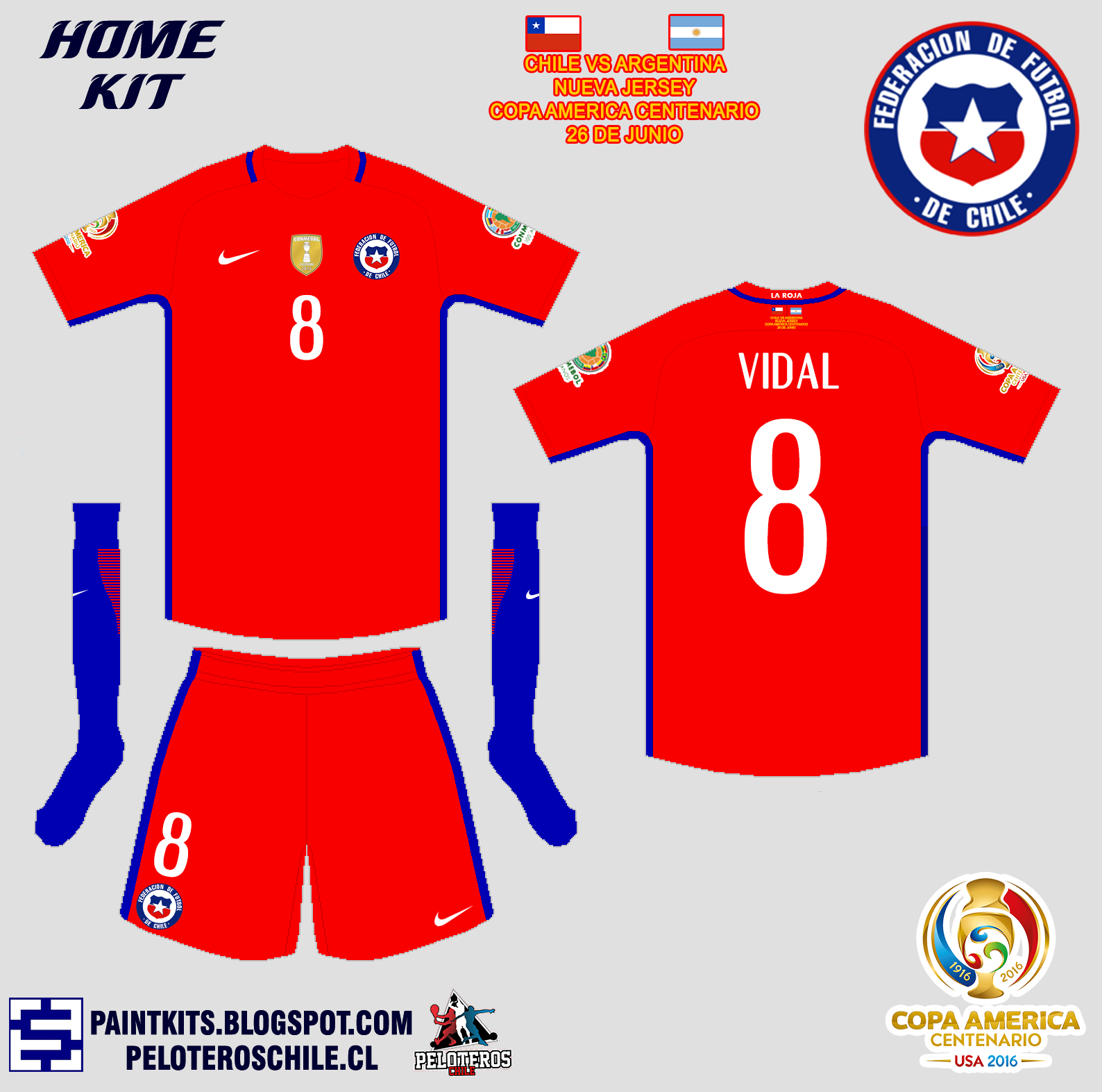 Paint Kits Selección de Chile, Copa América Centenario 2016